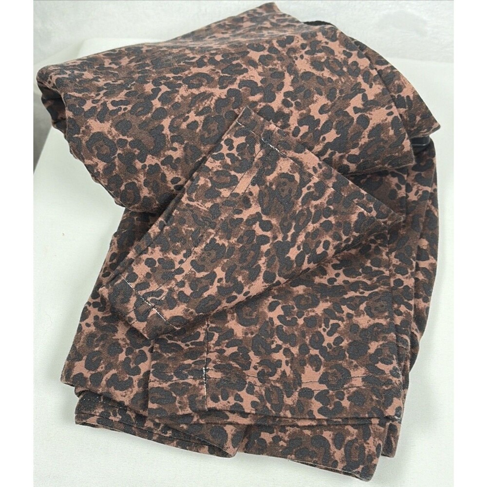 Terra & Sky High Rise Fitted Legging Pants Mixed Leopard Brown Size 4X (28W-30W) - Picture 5 of 5